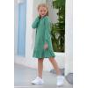 imageGORLYA Girls Raglan Long Sleeve Ruffle Hem Casual Sweatshirt Hooded Shift Dress for 414T KidsGreen