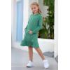 imageGORLYA Girls Raglan Long Sleeve Ruffle Hem Casual Sweatshirt Hooded Shift Dress for 414T KidsGreen