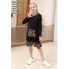 imageGORLYA Girls Raglan Long Sleeve Ruffle Hem Casual Sweatshirt Hooded Shift Dress for 414T KidsLeopard