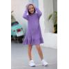 imageGORLYA Girls Raglan Long Sleeve Ruffle Hem Casual Sweatshirt Hooded Shift Dress for 414T KidsMauve