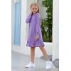 imageGORLYA Girls Raglan Long Sleeve Ruffle Hem Casual Sweatshirt Hooded Shift Dress for 414T KidsMauve