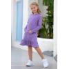 imageGORLYA Girls Raglan Long Sleeve Ruffle Hem Casual Sweatshirt Hooded Shift Dress for 414T KidsMauve