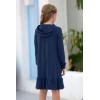 imageGORLYA Girls Raglan Long Sleeve Ruffle Hem Casual Sweatshirt Hooded Shift Dress for 414T KidsNavy
