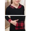 imageGORLYA Girls Raglan Long Sleeve Ruffle Hem Casual Sweatshirt Hooded Shift Dress for 414T KidsRed Plaid