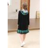imageGORLYA Girls Raglan Long Sleeve Ruffle Hem Casual Sweatshirt Hooded Shift Dress for 414T KidsTeal Plaid