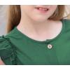 imageGORLYA Girls Ruffle Trim Sleeve Button Down Floral Print Casual Vintage Midi Dress with Pockets for 412 Years KidsGreen