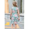 imageGORLYA Girls Ruffle Trim Sleeve Button Down Floral Print Casual Vintage Midi Dress with Pockets for 412 Years KidsGreen Print
