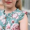 imageGORLYA Girls Ruffle Trim Sleeve Button Down Floral Print Casual Vintage Midi Dress with Pockets for 412 Years KidsGreen Print
