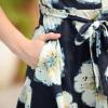 imageGORLYA Girls Ruffle Trim Sleeve Button Down Floral Print Casual Vintage Midi Dress with Pockets for 412 Years KidsNavy Flower