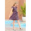 imageGORLYA Girls Ruffle Trim Sleeve Button Down Floral Print Casual Vintage Midi Dress with Pockets for 412 Years KidsPink Print