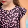 imageGORLYA Girls Ruffle Trim Sleeve Button Down Floral Print Casual Vintage Midi Dress with Pockets for 412 Years KidsPink Print