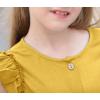 imageGORLYA Girls Ruffle Trim Sleeve Button Down Floral Print Casual Vintage Midi Dress with Pockets for 412 Years KidsYellow