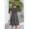 imageGORLYA Girls Short Sleeve Floral Print Casual Fit and Flare Party Dress with Pockets 412 YearsBlack Stripe