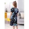 imageGORLYA Girls Short Sleeve Floral Print Casual Fit and Flare Party Dress with Pockets 412 YearsBlue Print