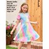 imageGORLYA Girls Short Sleeve Floral Print Casual Fit and Flare Party Dress with Pockets 412 YearsColorful Tiedye