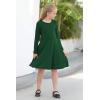 imageGORLYA Girls Short Sleeve Floral Print Casual Fit and Flare Party Dress with Pockets 412 YearsGreen  Long Sleeve