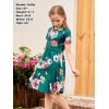 imageGORLYA Girls Short Sleeve Floral Print Casual Fit and Flare Party Dress with Pockets 412 YearsGreen Print