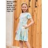 imageGORLYA Girls Short Sleeve Floral Print Casual Fit and Flare Party Dress with Pockets 412 YearsGreen Tiedye