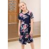 imageGORLYA Girls Short Sleeve Floral Print Casual Fit and Flare Party Dress with Pockets 412 YearsNavy Print
