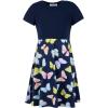 imageGORLYA Girls Short Sleeve Floral Print Casual Fit and Flare Party Dress with Pockets 412 YearsPbutterfly