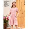 imageGORLYA Girls Short Sleeve Floral Print Casual Fit and Flare Party Dress with Pockets 412 YearsPink Color