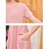 imageGORLYA Girls Short Sleeve Floral Print Casual Fit and Flare Party Dress with Pockets 412 YearsPink Color