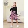 imageGORLYA Girls Short Sleeve Floral Print Casual Fit and Flare Party Dress with Pockets 412 YearsPpink Print  Long Sleeve