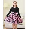 imageGORLYA Girls Short Sleeve Floral Print Casual Fit and Flare Party Dress with Pockets 412 YearsPpink Print  Long Sleeve