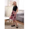 imageGORLYA Girls Short Sleeve Floral Print Casual Fit and Flare Party Dress with Pockets 412 YearsPpink Print