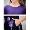 imageGORLYA Girls Short Sleeve Floral Print Casual Fit and Flare Party Dress with Pockets 412 YearsPpurple Print