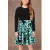 imageGORLYA Girls Short Sleeve Floral Print Casual Fit and Flare Party Dress with Pockets 412 YearsPteal Print  Long Sleeve