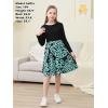 imageGORLYA Girls Short Sleeve Floral Print Casual Fit and Flare Party Dress with Pockets 412 YearsPteal Print  Long Sleeve