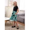imageGORLYA Girls Short Sleeve Floral Print Casual Fit and Flare Party Dress with Pockets 412 YearsPteal Print