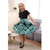 imageGORLYA Girls Short Sleeve Floral Print Casual Fit and Flare Party Dress with Pockets 412 YearsPteal Print