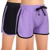 imageGORLYA 2 Pack Girls Active Wear Play up Workout Gym Athletic Sport Running Casual Dolphin ShortsBlackpurple