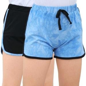 imageGORLYA 2 Pack Girls Active Wear Play up Workout Gym Athletic Sport Running Casual Dolphin ShortsBlue Tiedye