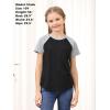 imageGORLYA 3 Pack Girls Contrast Patchwork Raglan Sleeve T Shirt Basic Long Sleeve Casual Tee Tops Multipacks for 816YBlue Tiedyegreengray 3 Pack  Short Sleeve