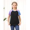 imageGORLYA 3 Pack Girls Contrast Patchwork Raglan Sleeve T Shirt Basic Long Sleeve Casual Tee Tops Multipacks for 816YBlue Tiedyegreengray 3 Pack  Short Sleeve