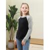 imageGORLYA 3 Pack Girls Contrast Patchwork Raglan Sleeve T Shirt Basic Long Sleeve Casual Tee Tops Multipacks for 816YBlue Tiedyegreengray 3 Pack