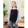 imageGORLYA 3 Pack Girls Contrast Patchwork Raglan Sleeve T Shirt Basic Long Sleeve Casual Tee Tops Multipacks for 816YBlue Tiedyegreengray 3 Pack
