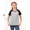 imageGORLYA 3 Pack Girls Contrast Patchwork Raglan Sleeve T Shirt Basic Long Sleeve Casual Tee Tops Multipacks for 816YLeopardblackwine Red 3 Pack  Short Sleeve