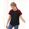 imageGORLYA 3 Pack Girls Contrast Patchwork Raglan Sleeve T Shirt Basic Long Sleeve Casual Tee Tops Multipacks for 816YLeopardblackwine Red 3 Pack  Short Sleeve