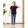 imageGORLYA 3 Pack Girls Contrast Patchwork Raglan Sleeve T Shirt Basic Long Sleeve Casual Tee Tops Multipacks for 816YLeopardblackwine Red 3 Pack  Short Sleeve