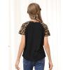 imageGORLYA 3 Pack Girls Contrast Patchwork Raglan Sleeve T Shirt Basic Long Sleeve Casual Tee Tops Multipacks for 816YLeopardblackwine Red 3 Pack  Short Sleeve