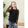 imageGORLYA 3 Pack Girls Contrast Patchwork Raglan Sleeve T Shirt Basic Long Sleeve Casual Tee Tops Multipacks for 816YLeopardblackwine Red 3 Pack