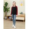 imageGORLYA 3 Pack Girls Contrast Patchwork Raglan Sleeve T Shirt Basic Long Sleeve Casual Tee Tops Multipacks for 816YLeopardblackwine Red 3 Pack