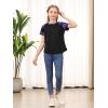 imageGORLYA 3 Pack Girls Contrast Patchwork Raglan Sleeve T Shirt Basic Long Sleeve Casual Tee Tops Multipacks for 816YPurple Plaidpinknavy 3 Pack  Short Sleeve