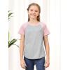 imageGORLYA 3 Pack Girls Contrast Patchwork Raglan Sleeve T Shirt Basic Long Sleeve Casual Tee Tops Multipacks for 816YPurple Plaidpinknavy 3 Pack  Short Sleeve