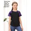 imageGORLYA 3 Pack Girls Contrast Patchwork Raglan Sleeve T Shirt Basic Long Sleeve Casual Tee Tops Multipacks for 816YPurple Plaidpinknavy 3 Pack  Short Sleeve