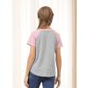imageGORLYA 3 Pack Girls Contrast Patchwork Raglan Sleeve T Shirt Basic Long Sleeve Casual Tee Tops Multipacks for 816YPurple Plaidpinknavy 3 Pack  Short Sleeve